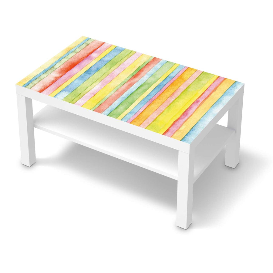 Möbelfolie Watercolor Stripes - IKEA Lack Tisch 90x55 cm - weiss