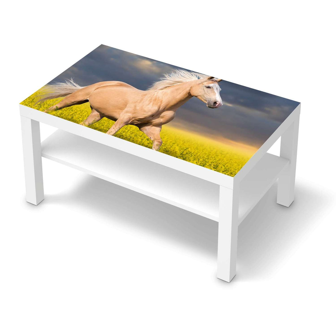 Möbelfolie Wildpferd - IKEA Lack Tisch 90x55 cm - weiss