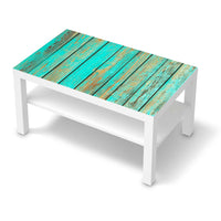 Möbelfolie Wooden Aqua - IKEA Lack Tisch 90x55 cm - weiss