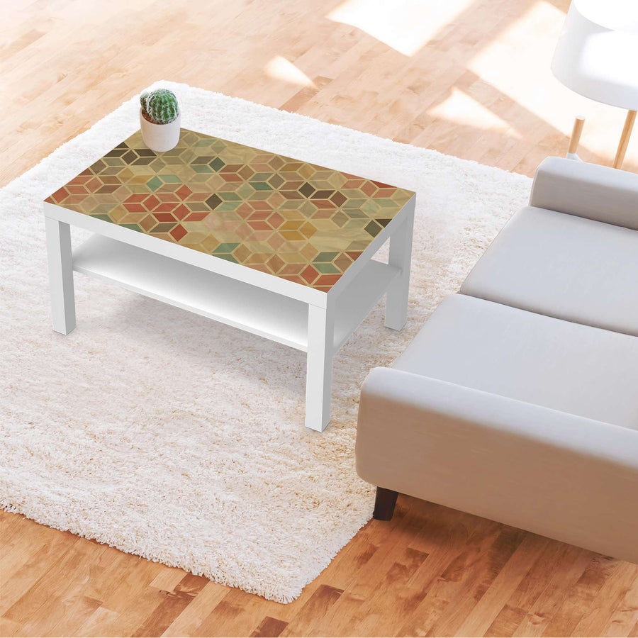 Möbelfolie 3D Retro - IKEA Lack Tisch 90x55 cm - Wohnzimmer