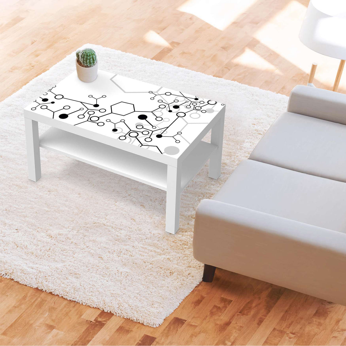 Möbelfolie Atomic 1 - IKEA Lack Tisch 90x55 cm - Wohnzimmer