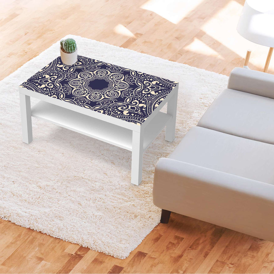 Möbelfolie Blue Mandala - IKEA Lack Tisch 90x55 cm - Wohnzimmer