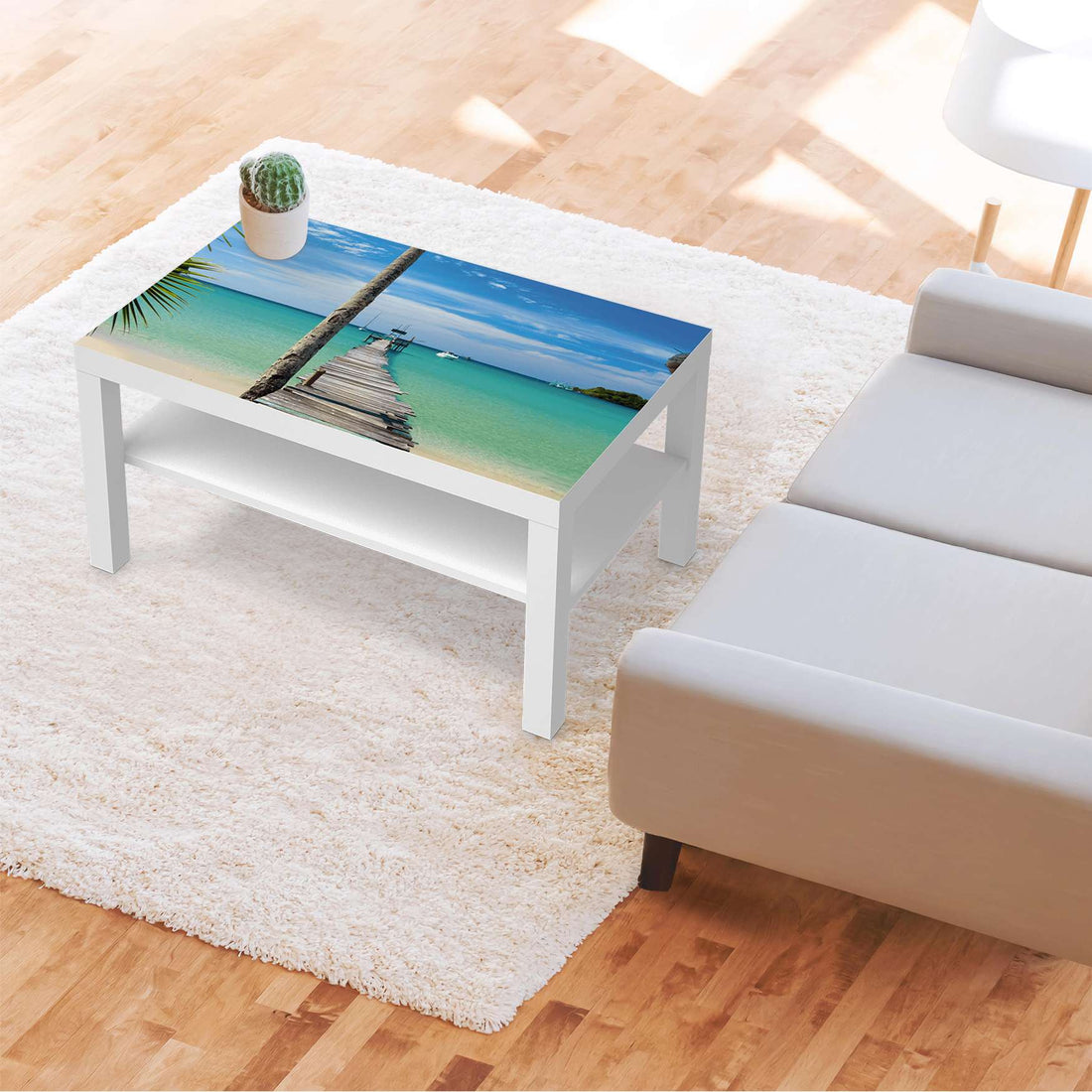 Möbelfolie Blue Water - IKEA Lack Tisch 90x55 cm - Wohnzimmer