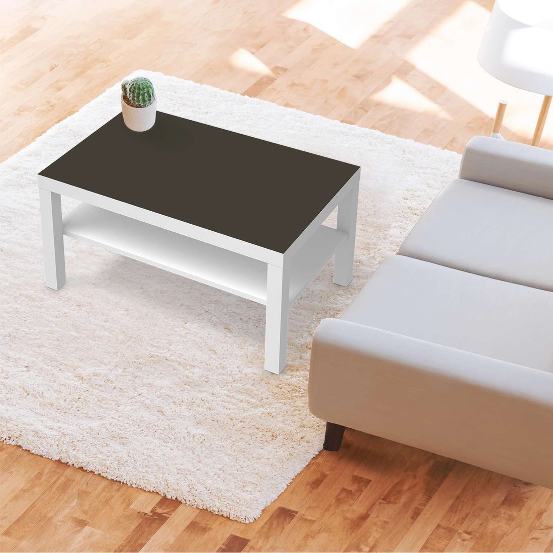 Möbelfolie Braungrau Dark - IKEA Lack Tisch 90x55 cm - Wohnzimmer