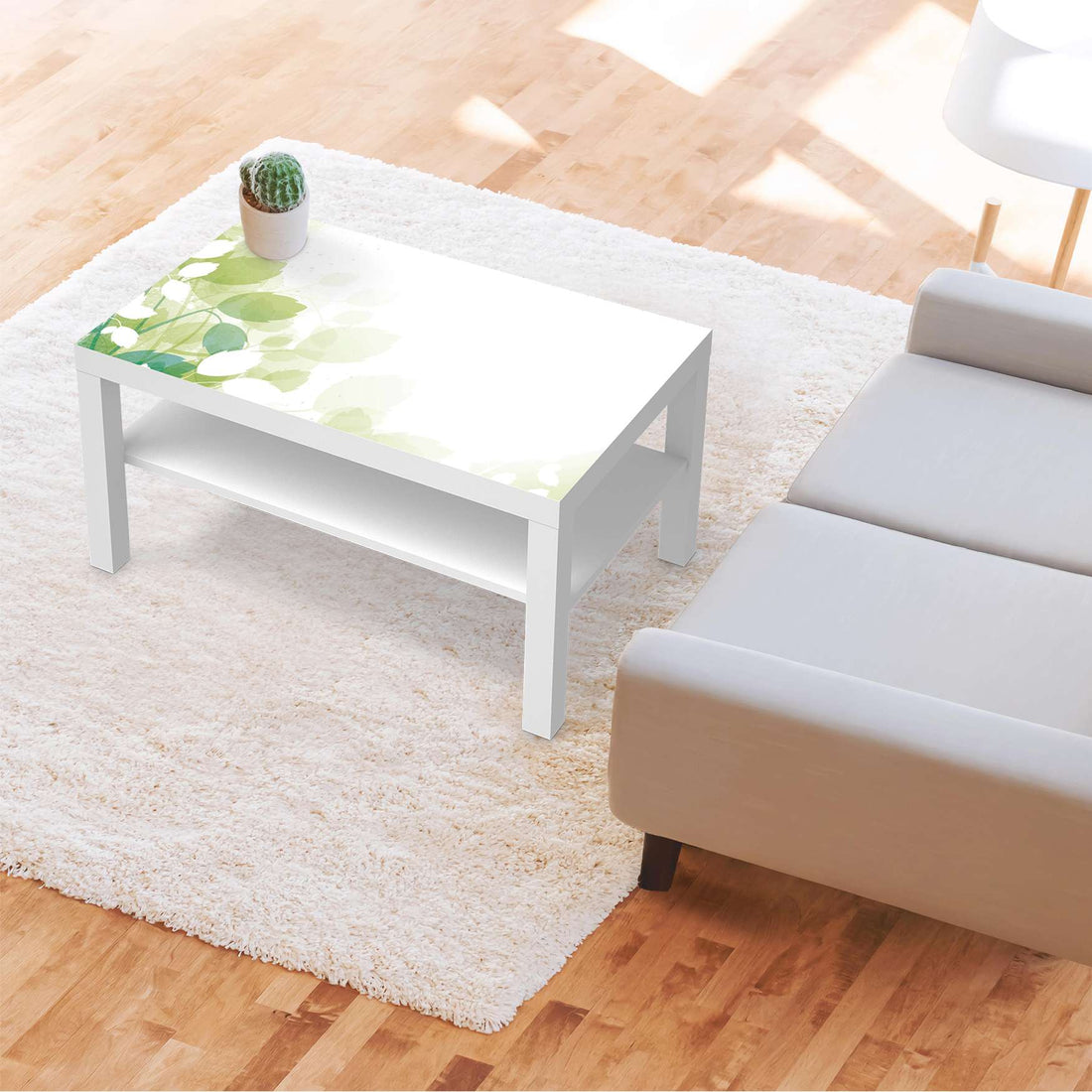 Möbelfolie Flower Light - IKEA Lack Tisch 90x55 cm - Wohnzimmer