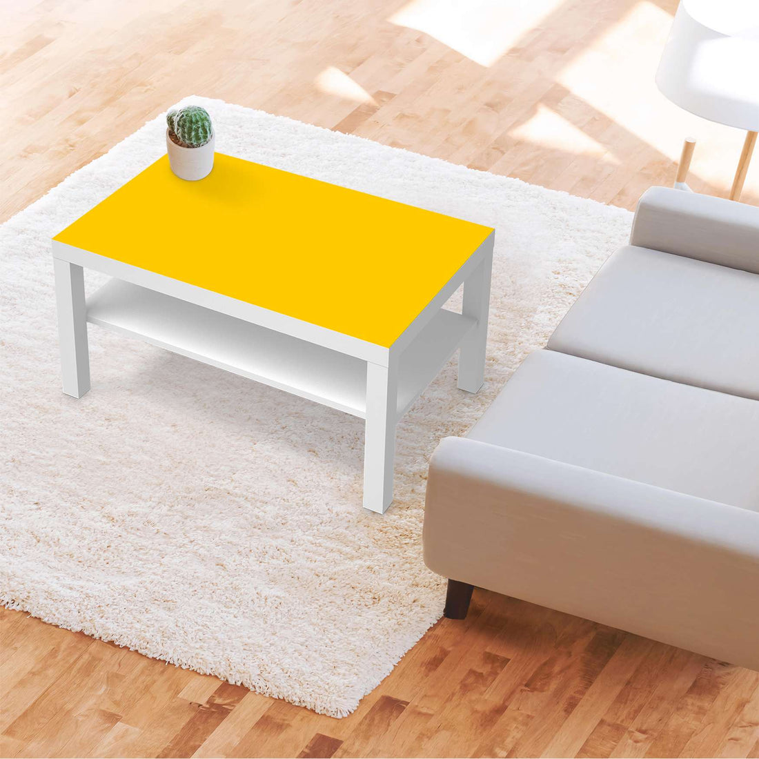 Möbelfolie Gelb Dark - IKEA Lack Tisch 90x55 cm - Wohnzimmer