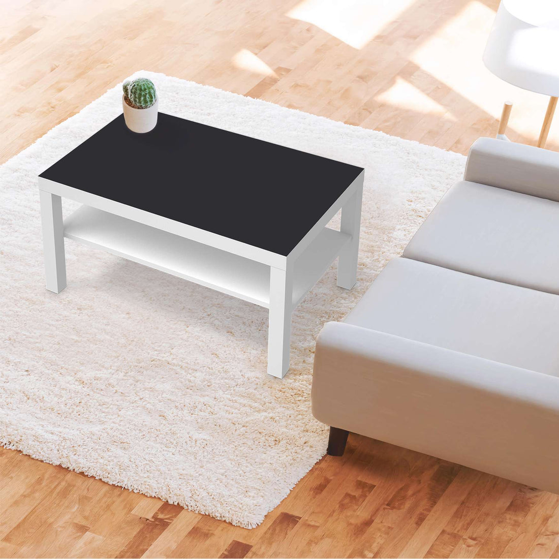 Möbelfolie Grau Dark - IKEA Lack Tisch 90x55 cm - Wohnzimmer