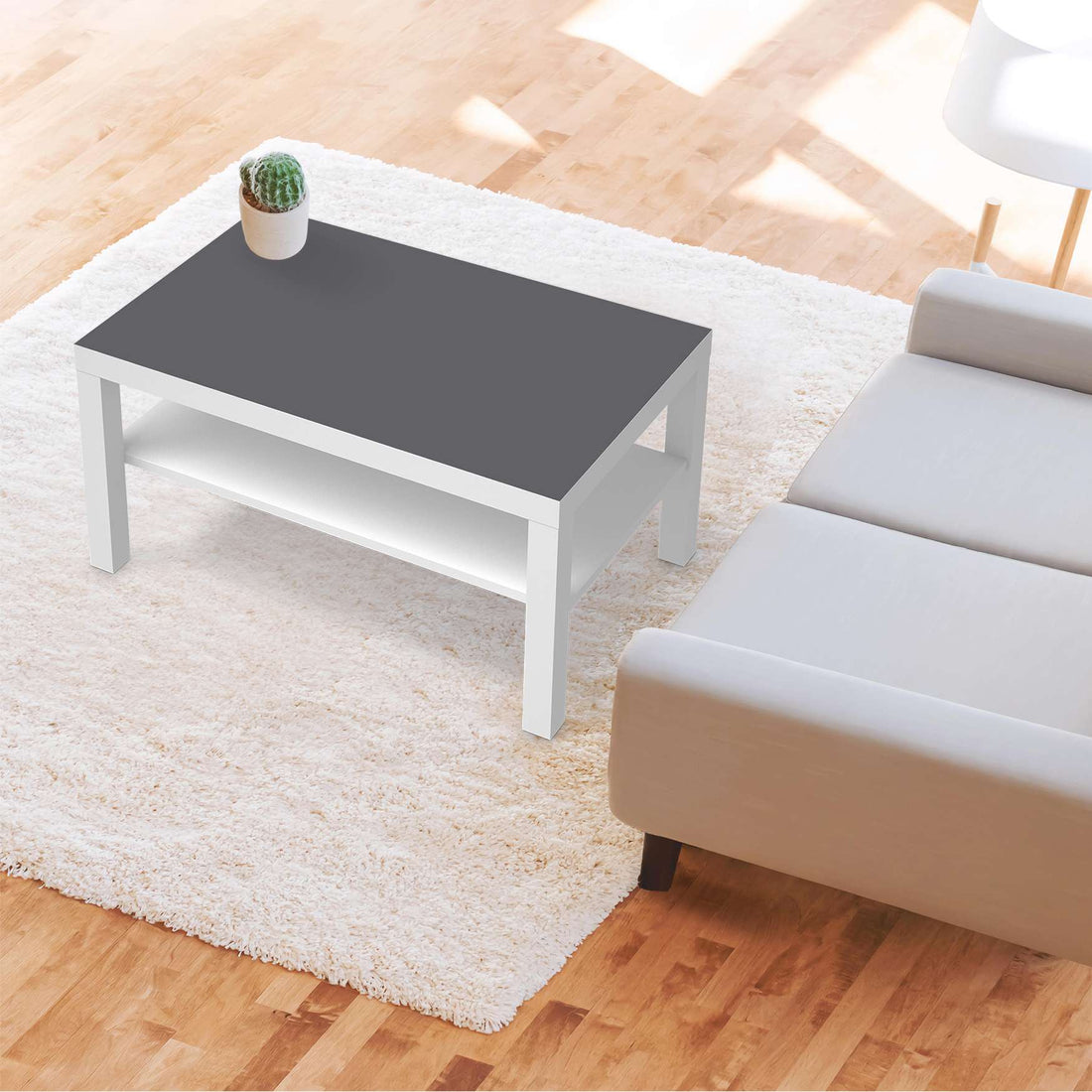 Möbelfolie Grau Light - IKEA Lack Tisch 90x55 cm - Wohnzimmer