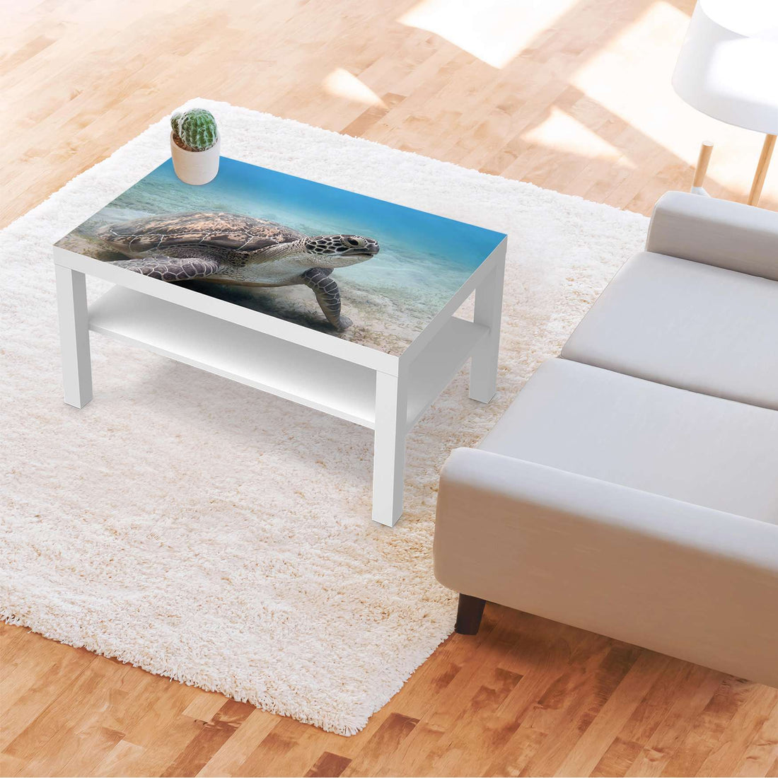 Möbelfolie Green Sea Turtle - IKEA Lack Tisch 90x55 cm - Wohnzimmer