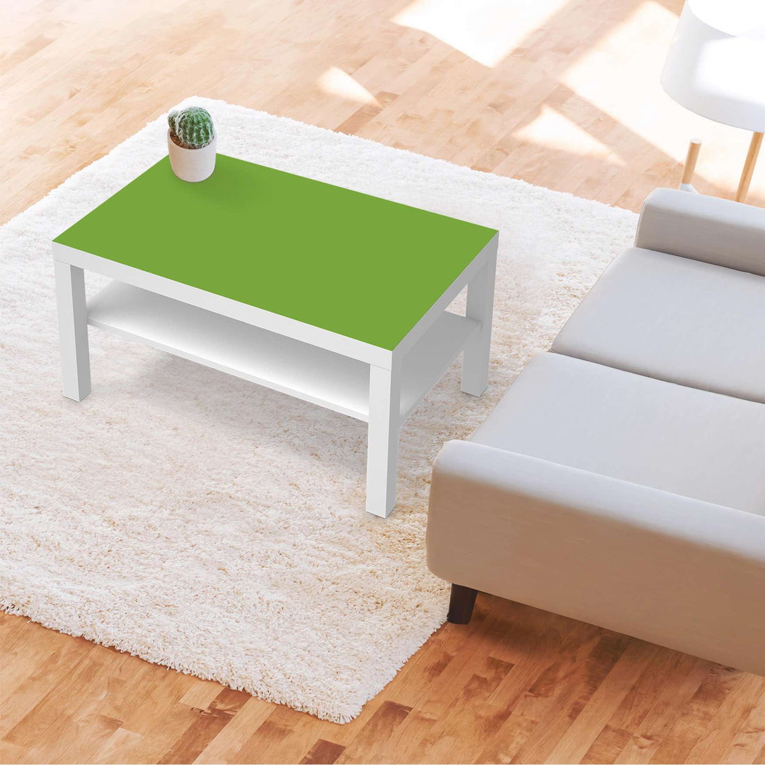 Möbelfolie Hellgrün Dark - IKEA Lack Tisch 90x55 cm - Wohnzimmer