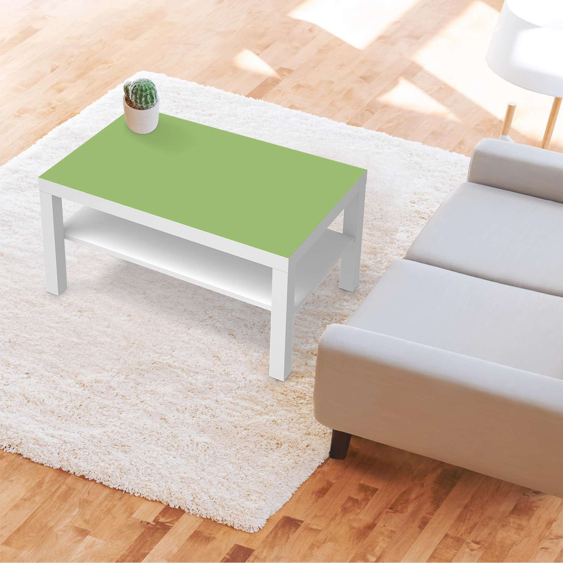 Möbelfolie Hellgrün Light - IKEA Lack Tisch 90x55 cm - Wohnzimmer