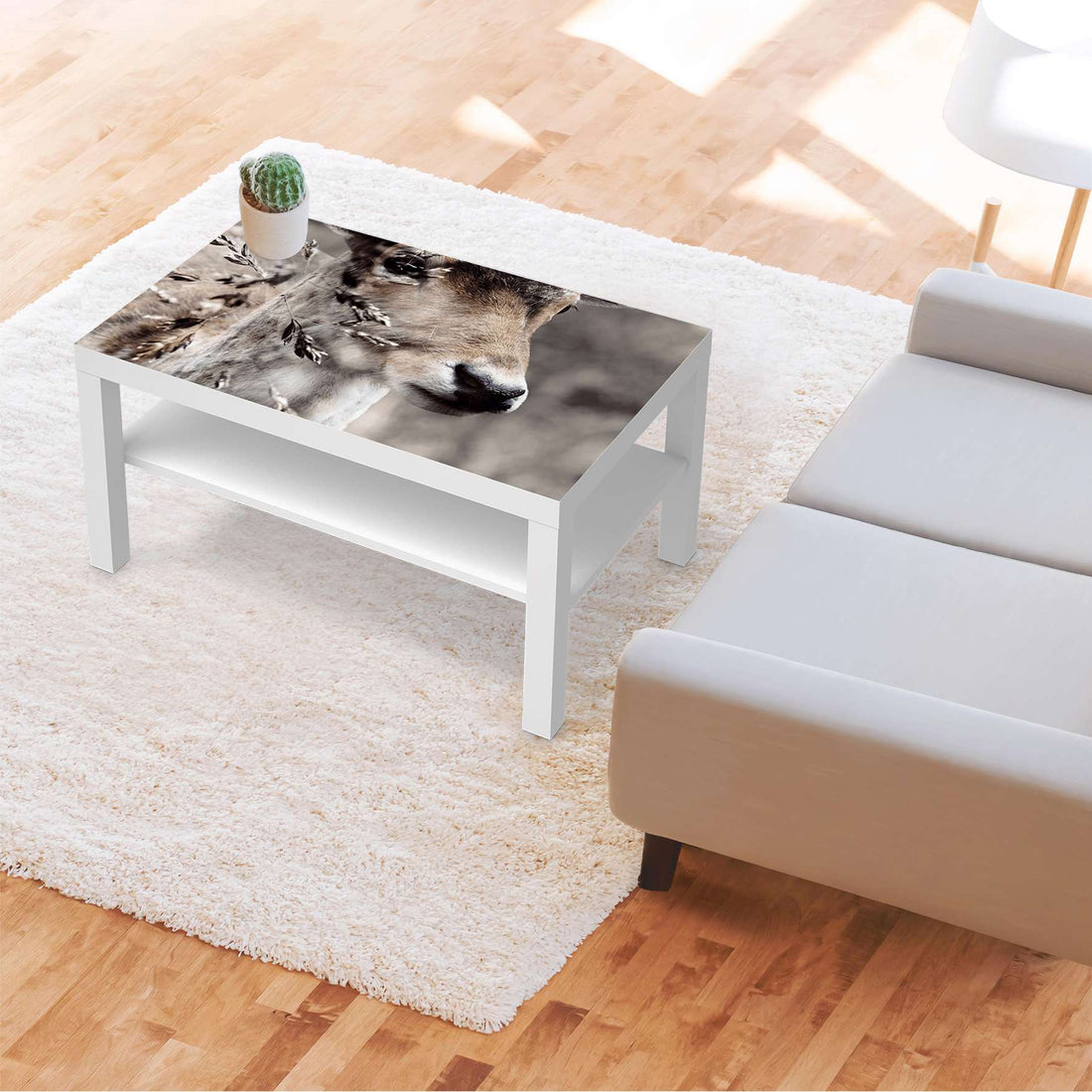 Möbelfolie Hirsch - IKEA Lack Tisch 90x55 cm - Wohnzimmer