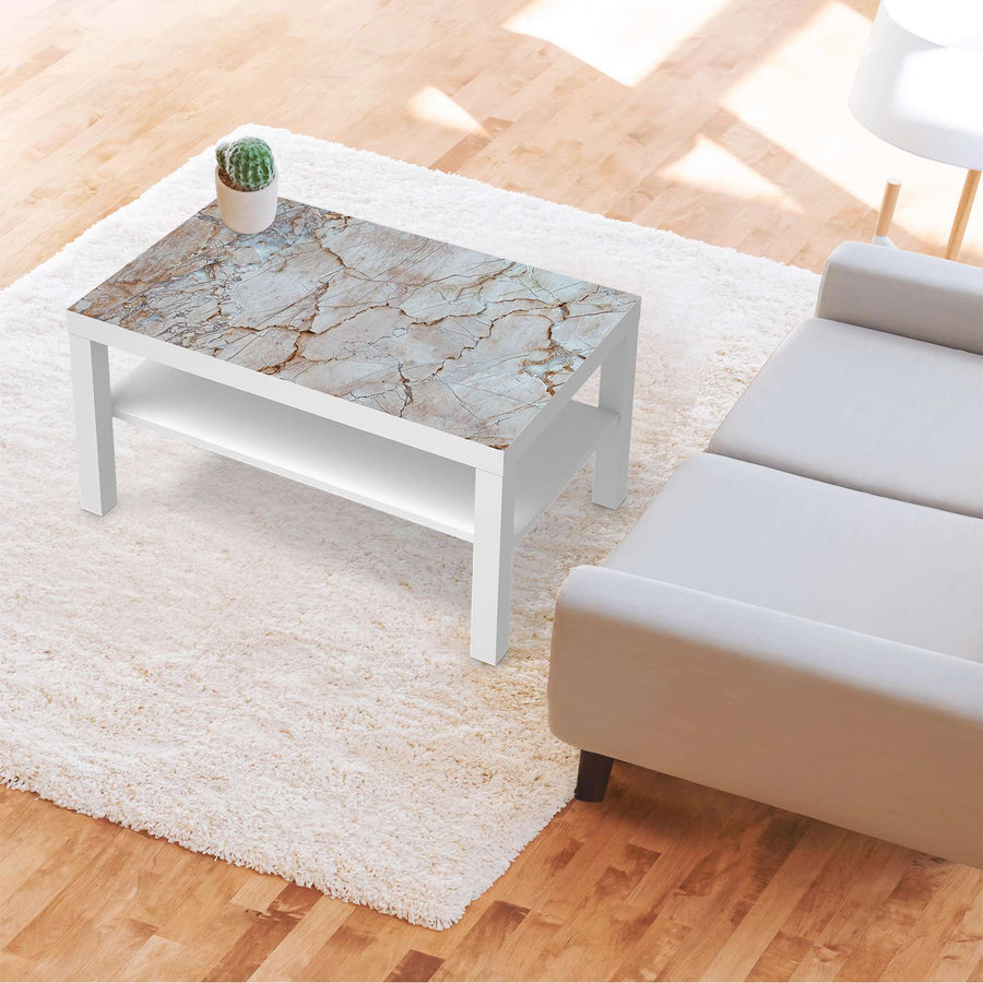 Möbelfolie Marmor rosa - IKEA Lack Tisch 90x55 cm - Wohnzimmer