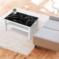 Möbelfolie Marmor schwarz - IKEA Lack Tisch 90x55 cm - Wohnzimmer
