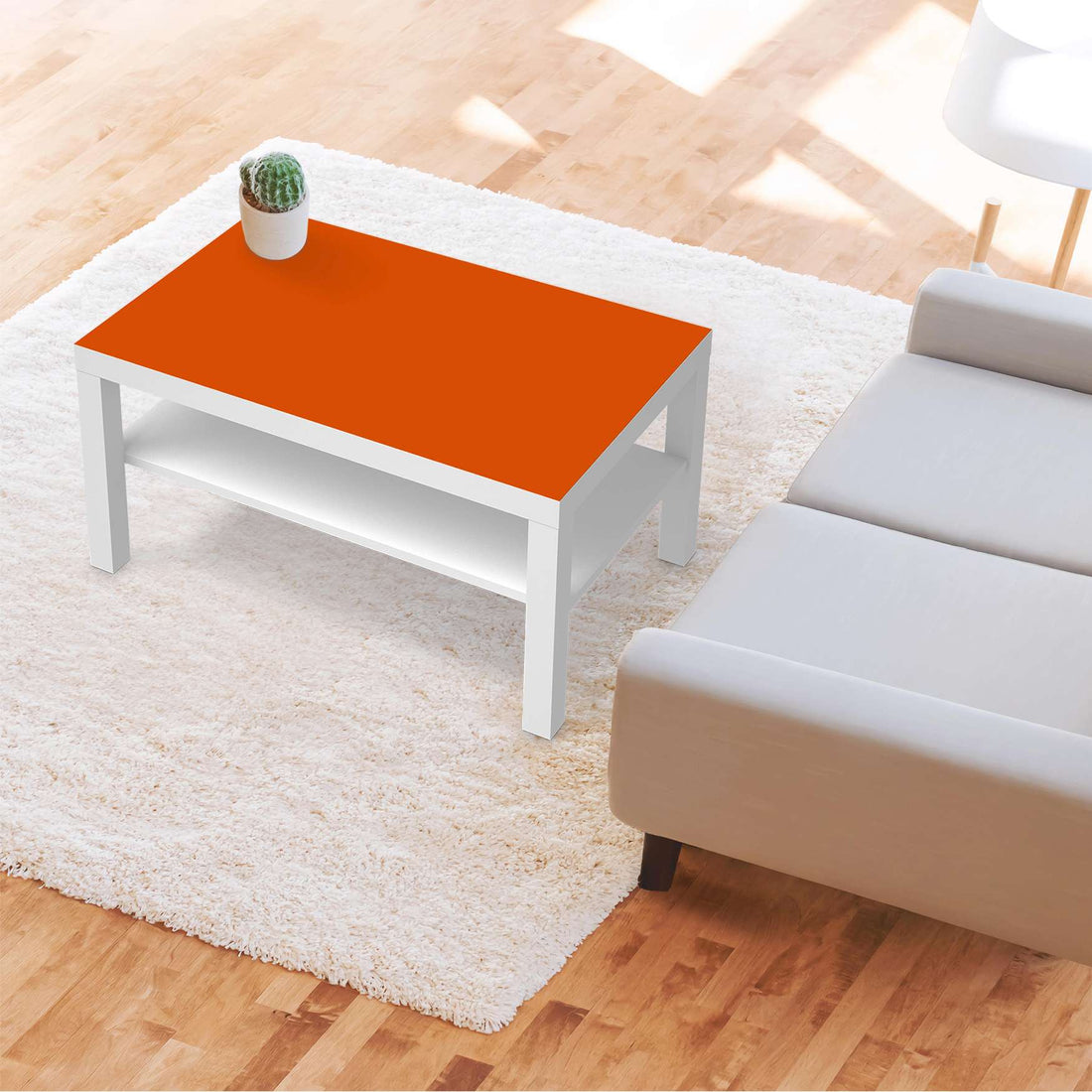 Möbelfolie Orange Dark - IKEA Lack Tisch 90x55 cm - Wohnzimmer