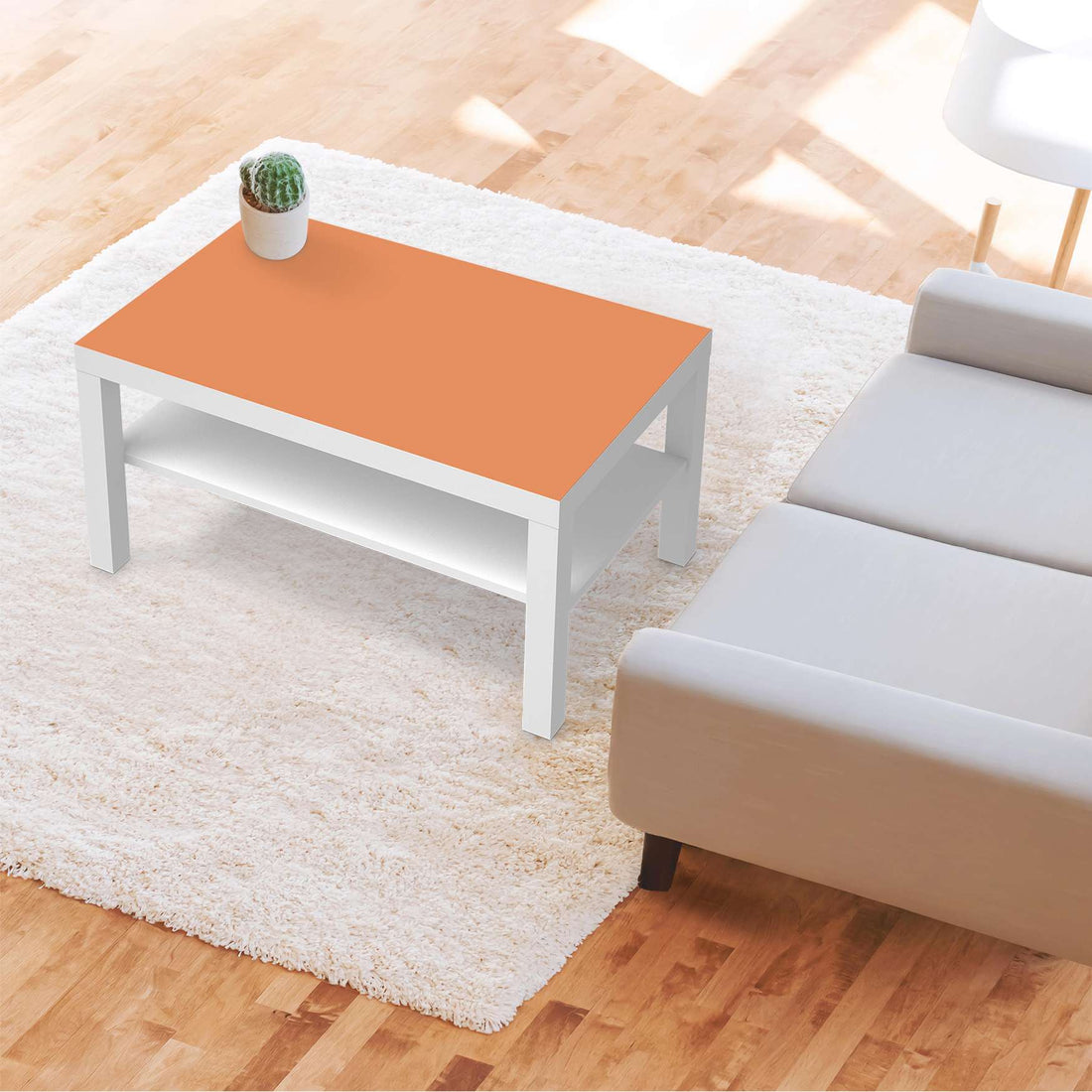Möbelfolie Orange Light - IKEA Lack Tisch 90x55 cm - Wohnzimmer