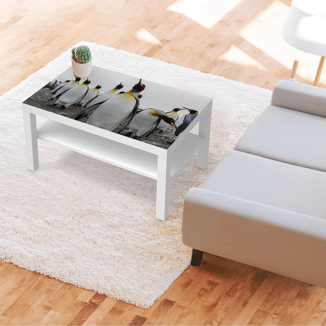 Möbelfolie Penguin Family - IKEA Lack Tisch 90x55 cm - Wohnzimmer