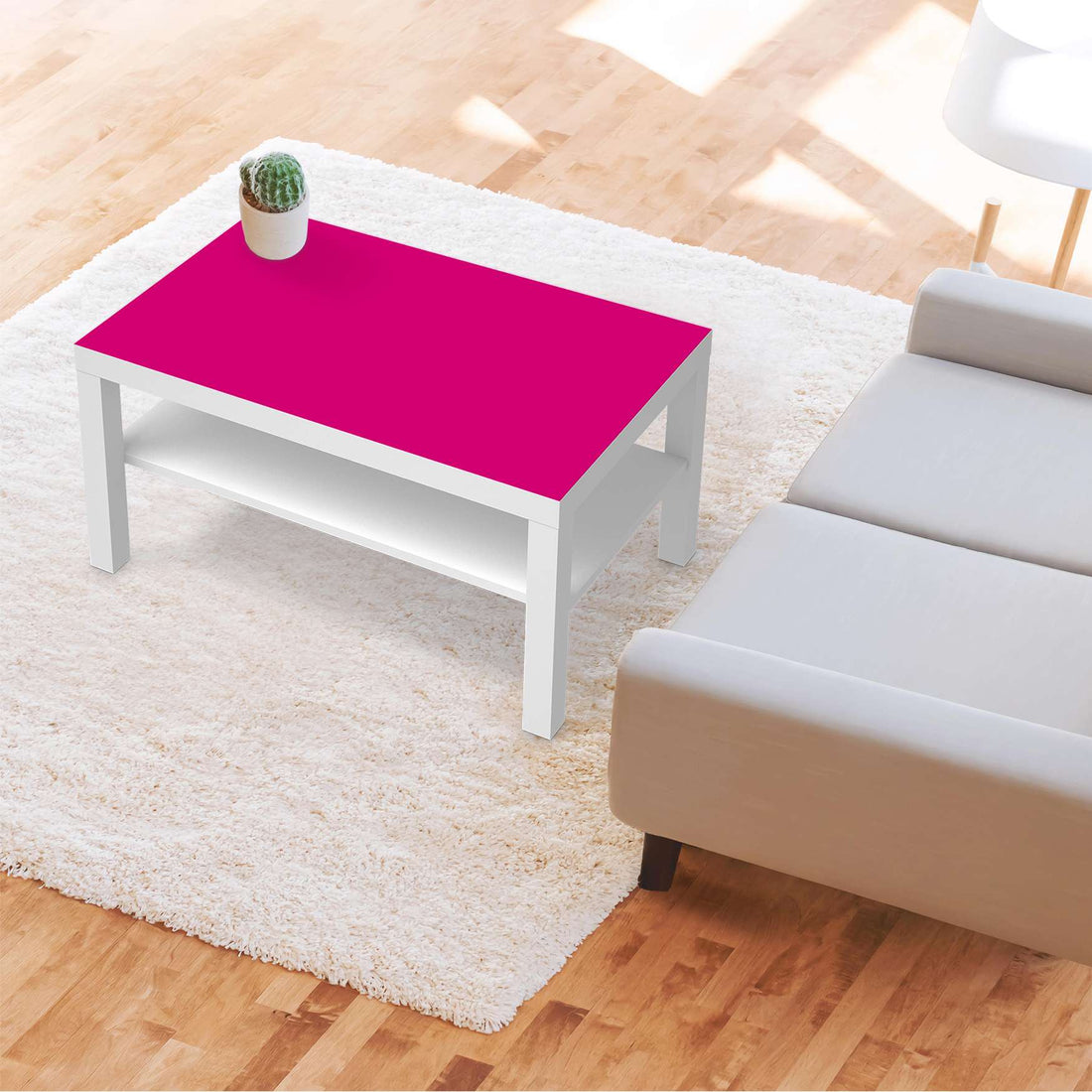 Möbelfolie Pink Dark - IKEA Lack Tisch 90x55 cm - Wohnzimmer
