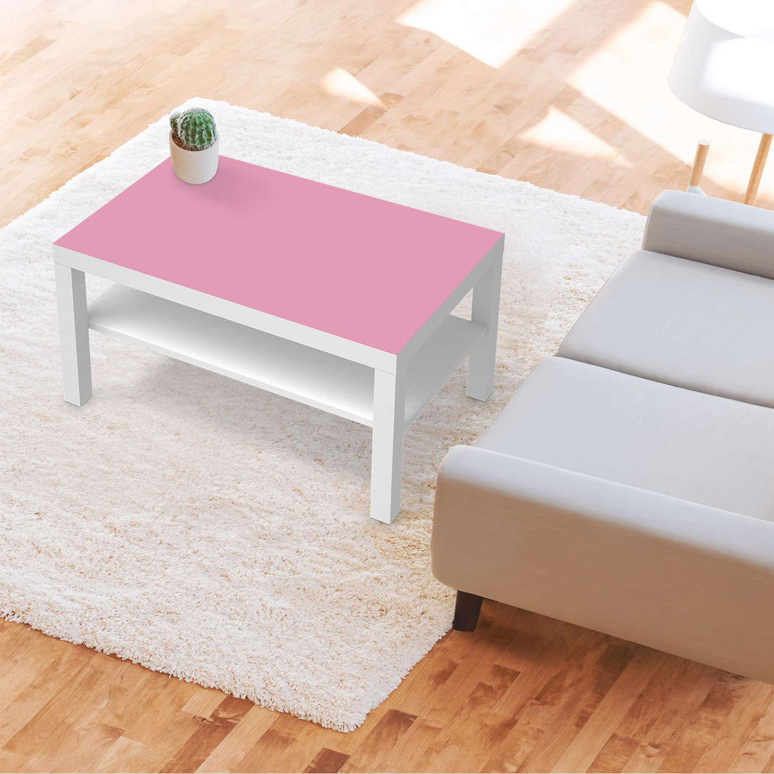 Möbelfolie Pink Light - IKEA Lack Tisch 90x55 cm - Wohnzimmer