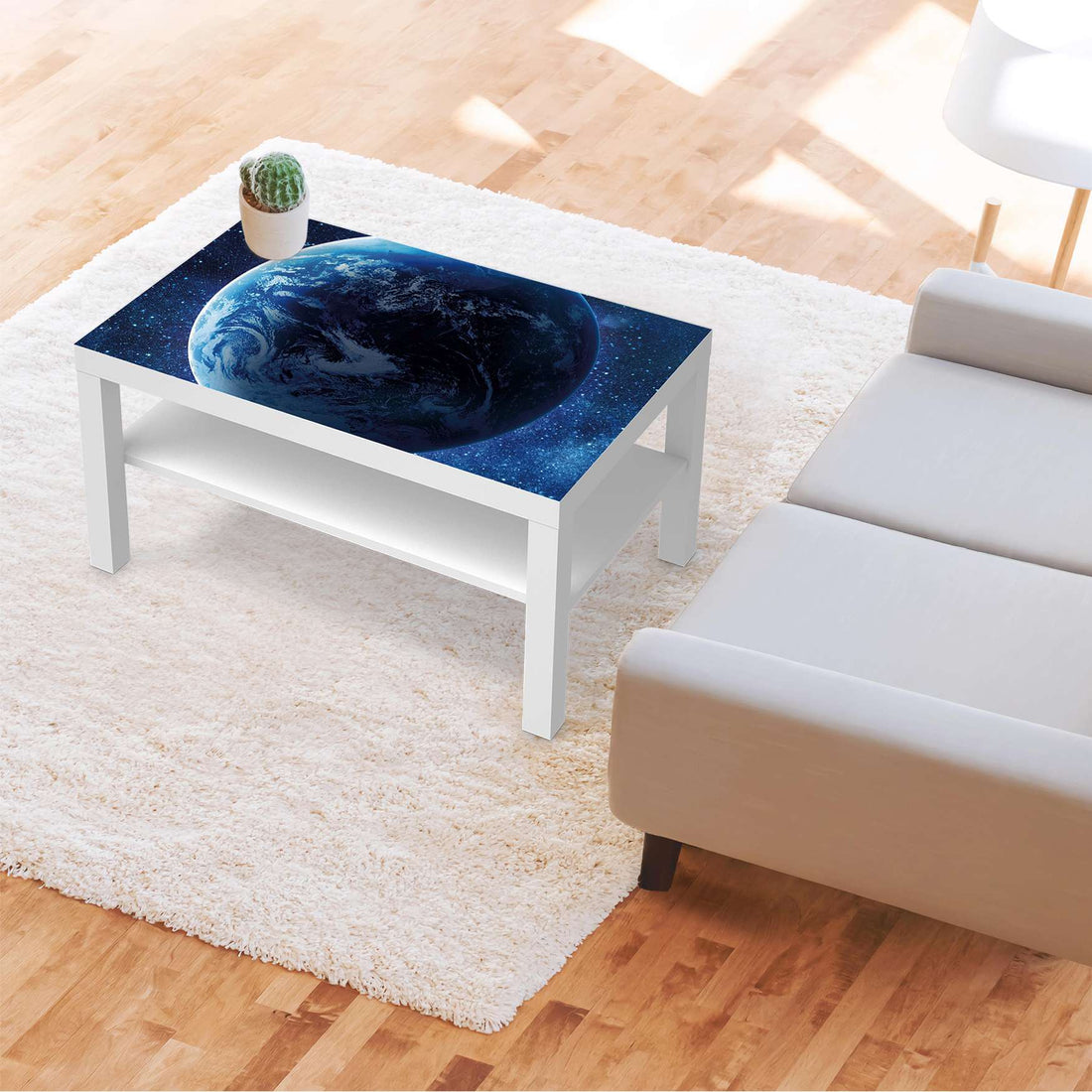 Möbelfolie Planet Blue - IKEA Lack Tisch 90x55 cm - Wohnzimmer