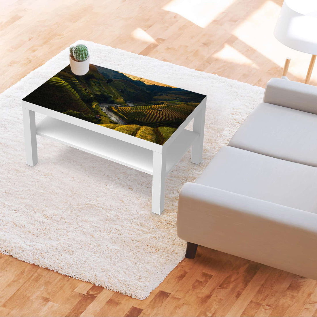 Möbelfolie Reisterrassen - IKEA Lack Tisch 90x55 cm - Wohnzimmer