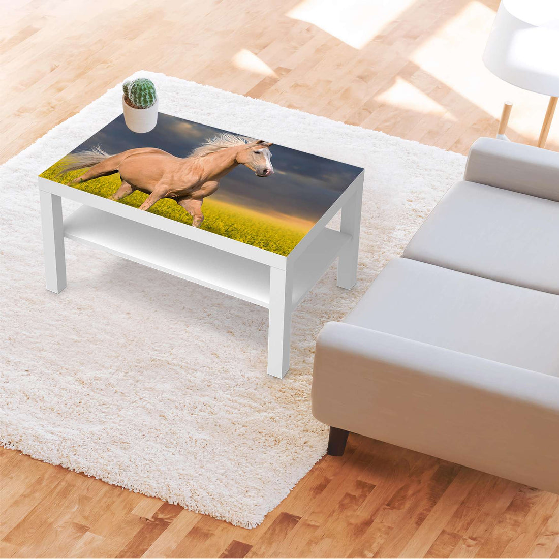 Möbelfolie Wildpferd - IKEA Lack Tisch 90x55 cm - Wohnzimmer