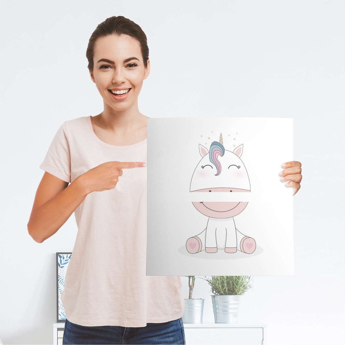 Möbelfolie Baby Unicorn - IKEA Malm Kommode 2 Schubladen - Folie