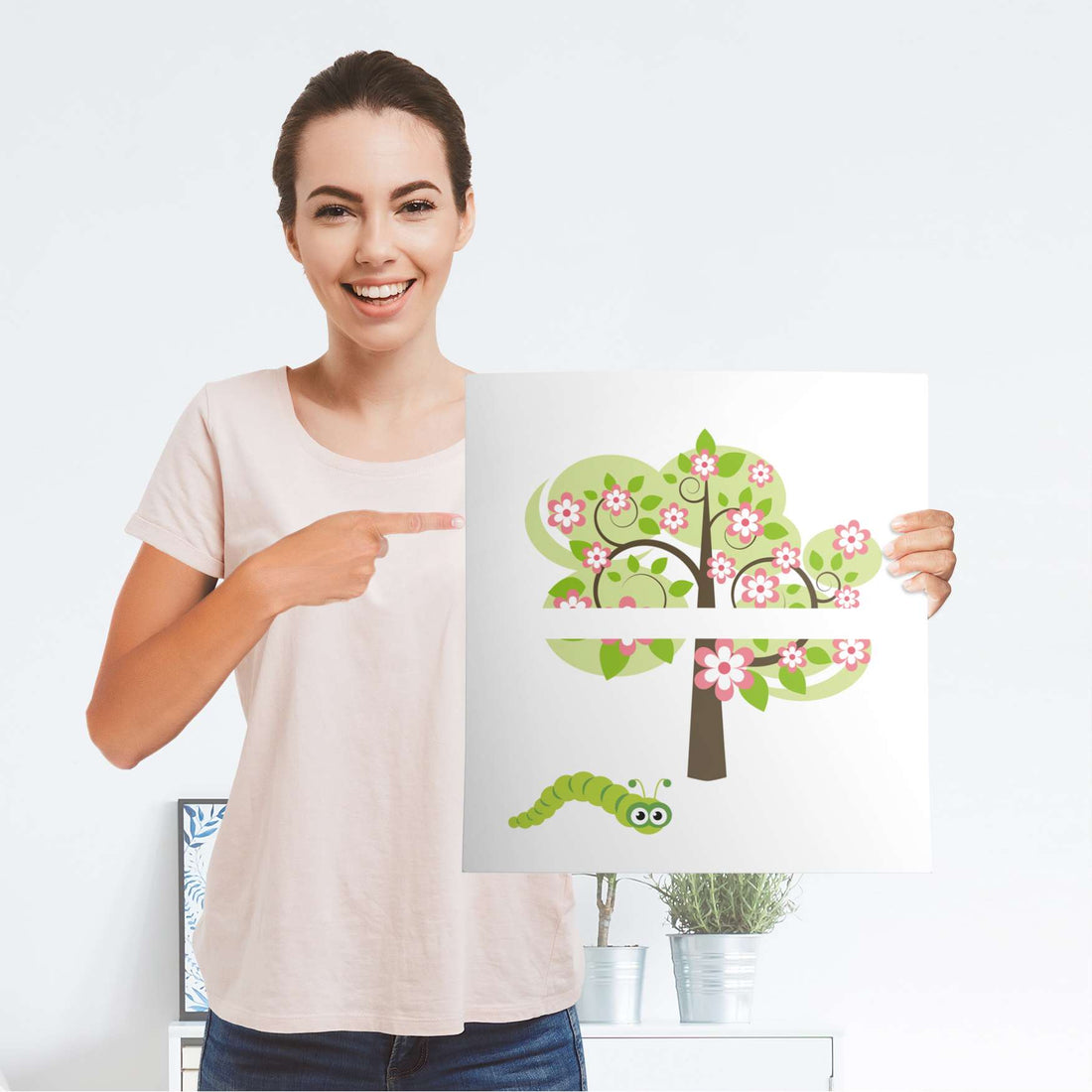 Möbelfolie Blooming Tree - IKEA Malm Kommode 2 Schubladen - Folie