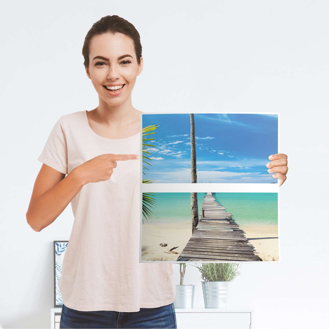 Möbelfolie Blue Water - IKEA Malm Kommode 2 Schubladen - Folie