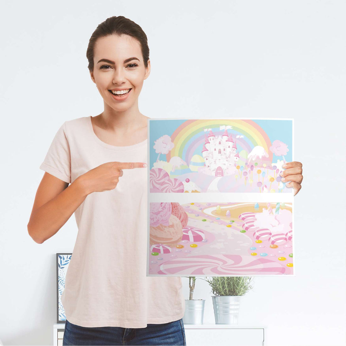 Möbelfolie Candyland - IKEA Malm Kommode 2 Schubladen - Folie