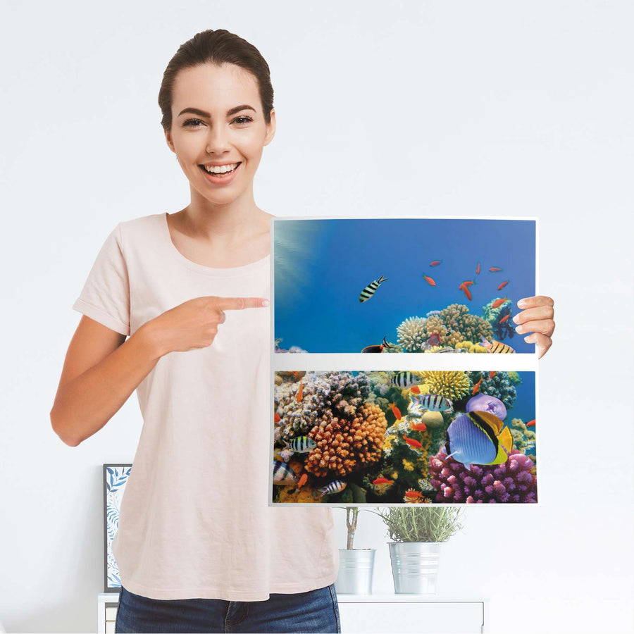 Möbelfolie Coral Reef - IKEA Malm Kommode 2 Schubladen - Folie