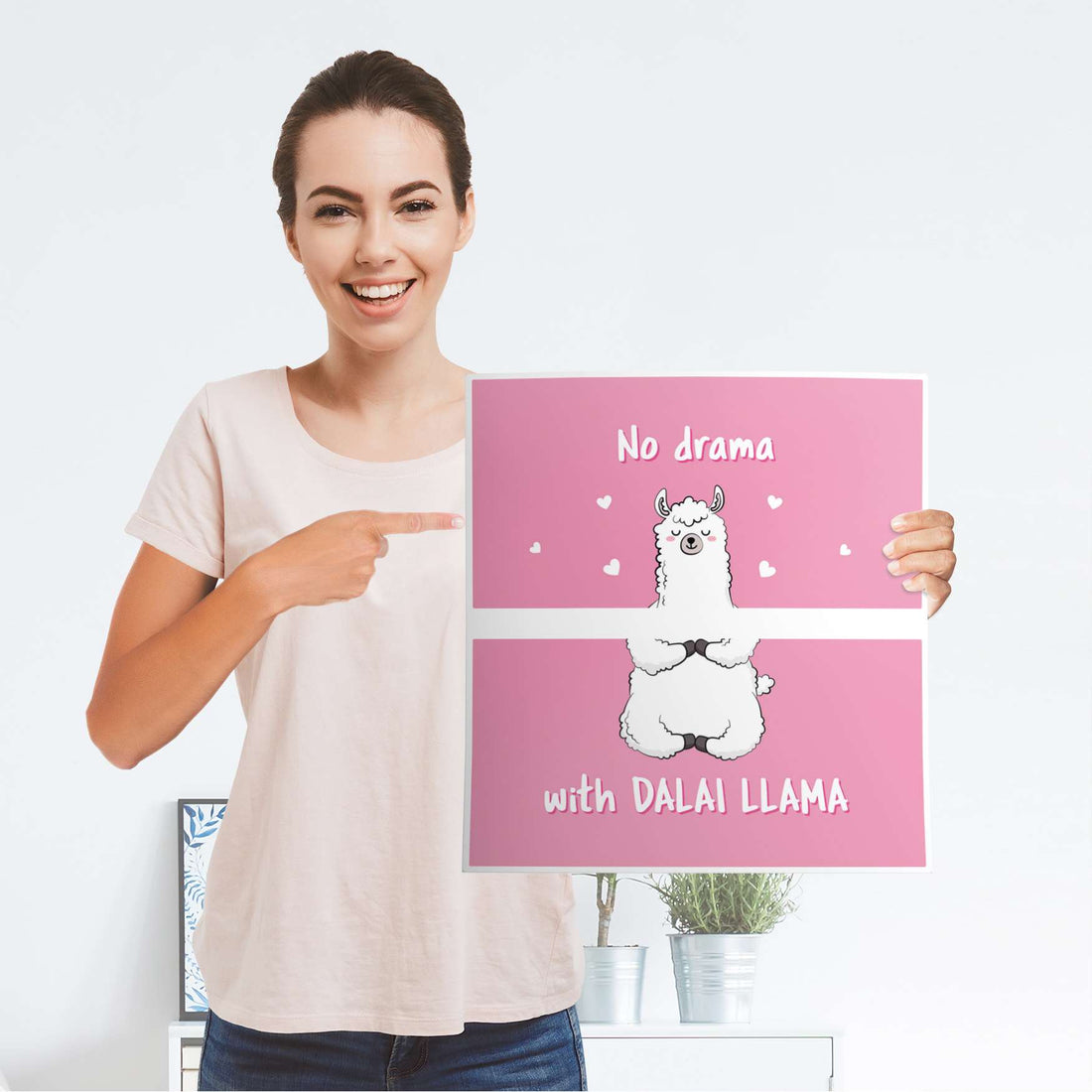 Möbelfolie Dalai Llama - IKEA Malm Kommode 2 Schubladen - Folie