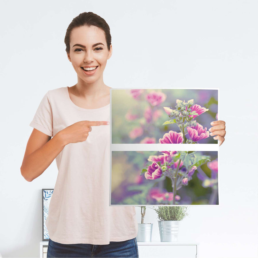 Möbelfolie Flower Gaze - IKEA Malm Kommode 2 Schubladen - Folie