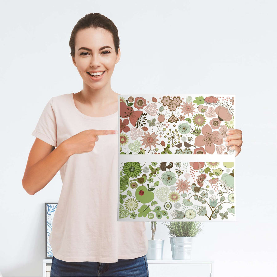 Möbelfolie Flower Pattern - IKEA Malm Kommode 2 Schubladen - Folie