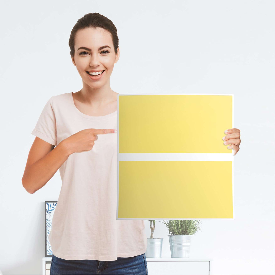 Möbelfolie Gelb Light - IKEA Malm Kommode 2 Schubladen - Folie