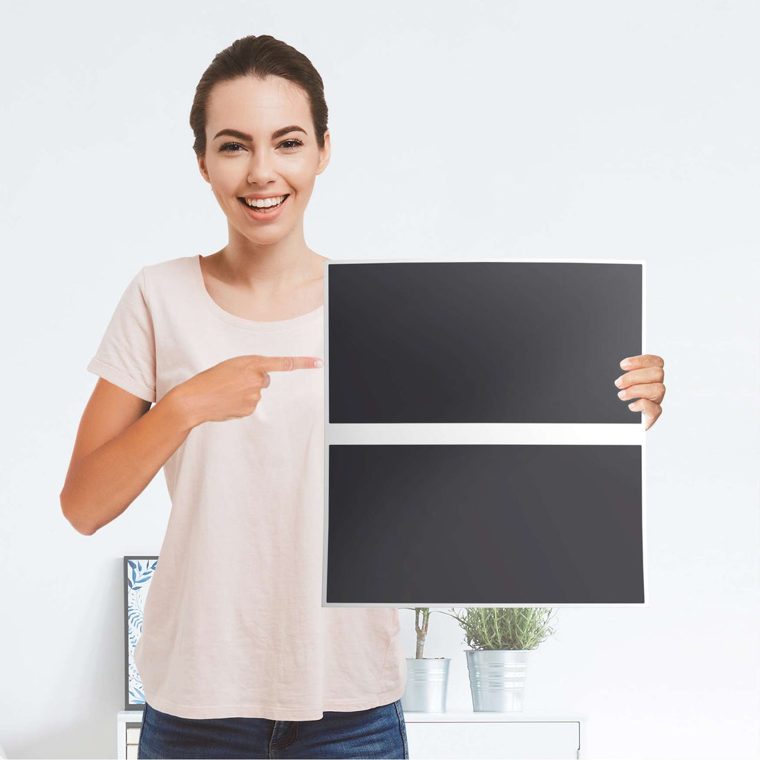 Möbelfolie Grau Dark - IKEA Malm Kommode 2 Schubladen - Folie