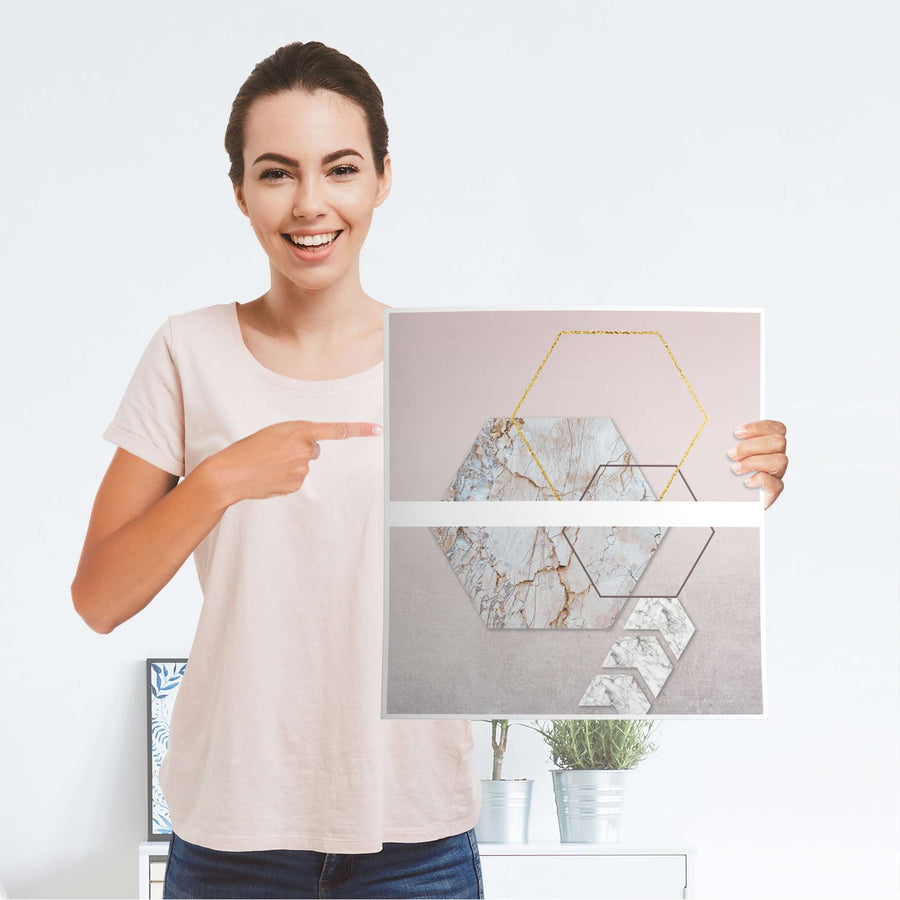 Möbelfolie Hexagon - IKEA Malm Kommode 2 Schubladen - Folie
