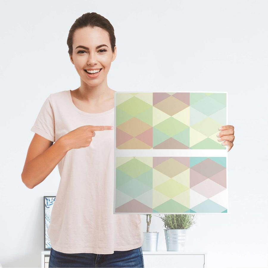 Möbelfolie Melitta Pastell Geometrie - IKEA Malm Kommode 2 Schubladen - Folie