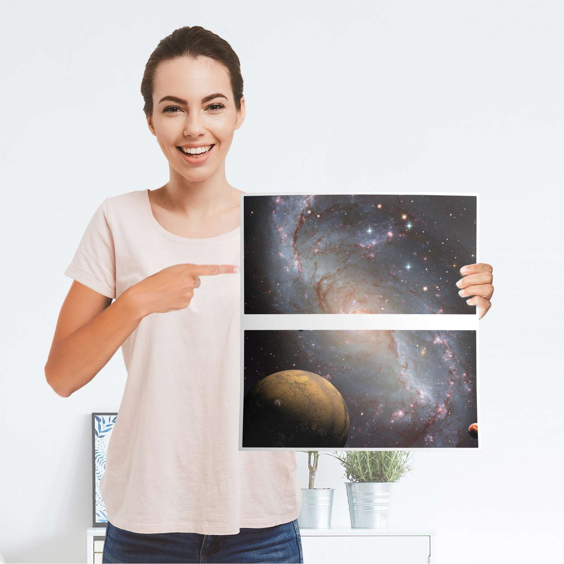 Möbelfolie Milky Way - IKEA Malm Kommode 2 Schubladen - Folie