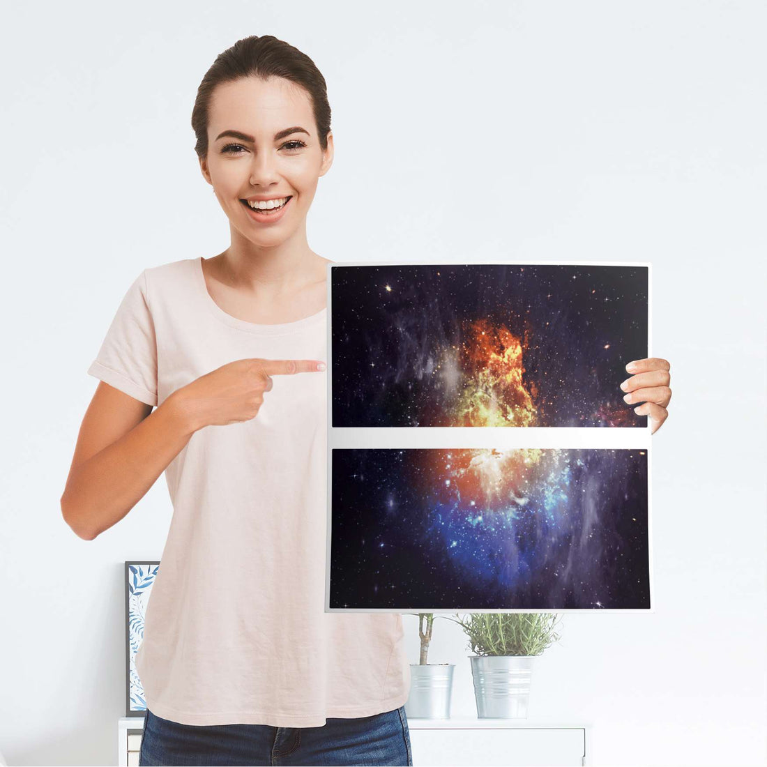 Möbelfolie Nebula - IKEA Malm Kommode 2 Schubladen - Folie