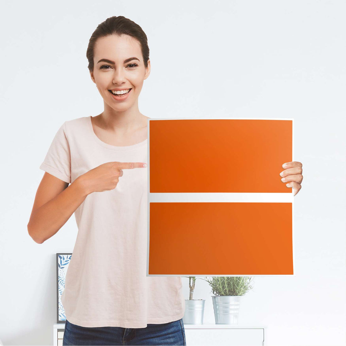 Möbelfolie Orange Dark - IKEA Malm Kommode 2 Schubladen - Folie