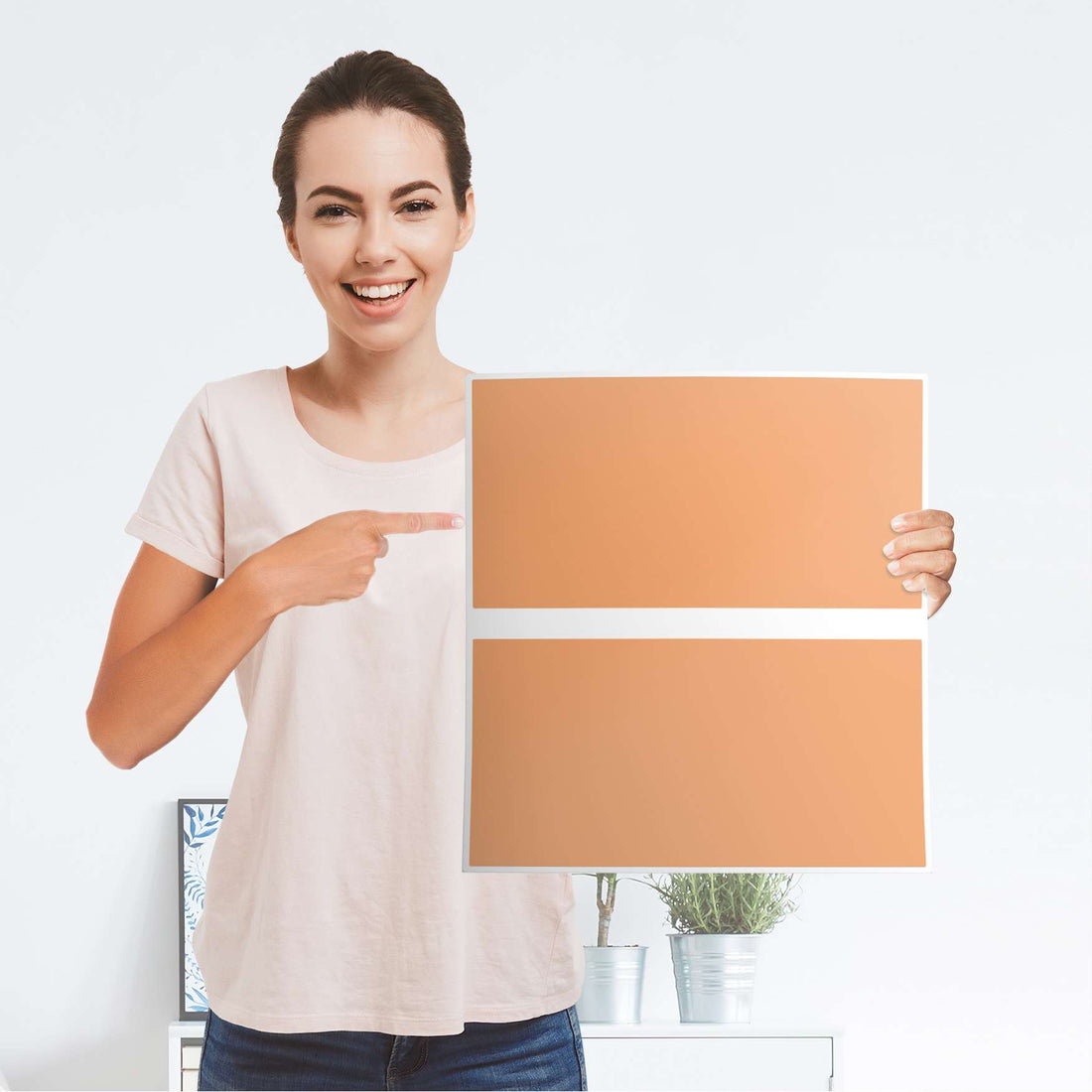 Möbelfolie Orange Light - IKEA Malm Kommode 2 Schubladen - Folie