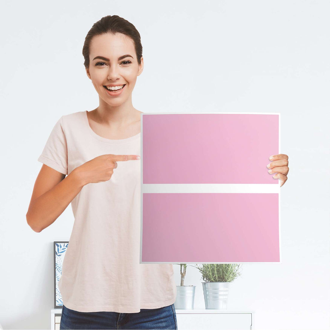 Möbelfolie Pink Light - IKEA Malm Kommode 2 Schubladen - Folie
