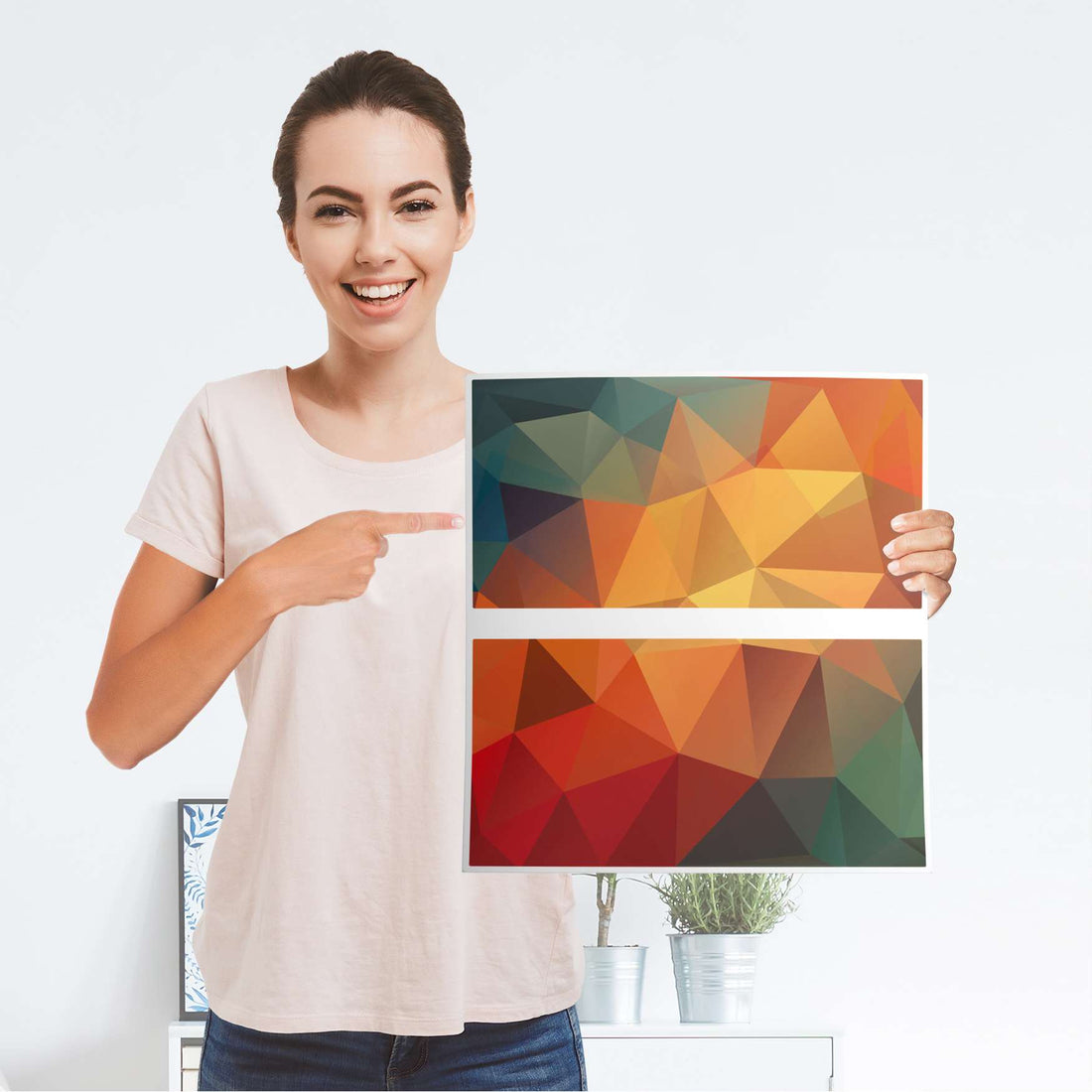 Möbelfolie Polygon - IKEA Malm Kommode 2 Schubladen - Folie