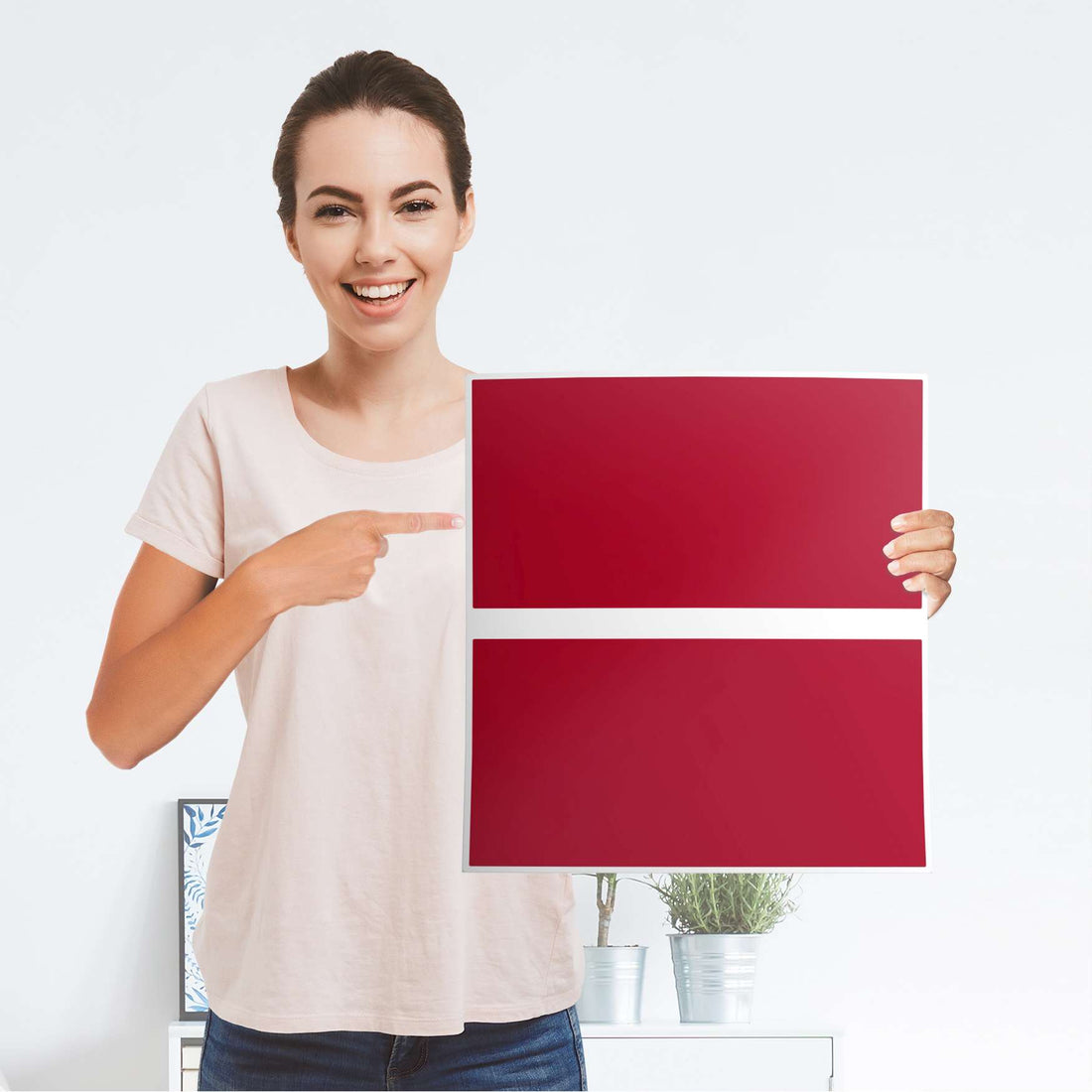 Möbelfolie Rot Dark - IKEA Malm Kommode 2 Schubladen - Folie
