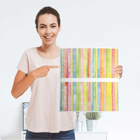 Möbelfolie Watercolor Stripes - IKEA Malm Kommode 2 Schubladen - Folie