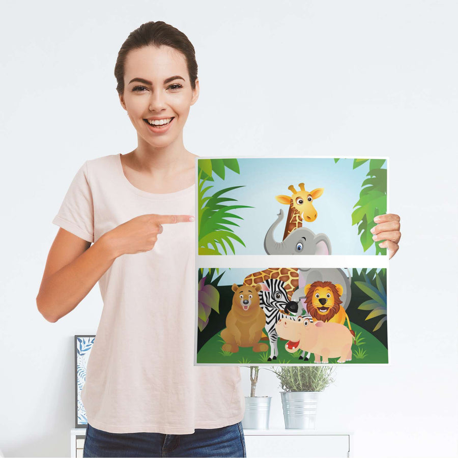 Möbelfolie Wild Animals - IKEA Malm Kommode 2 Schubladen - Folie