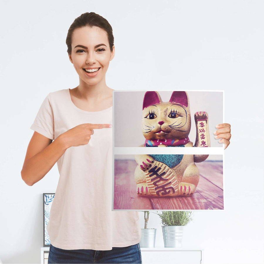 Möbelfolie Winkekatze - IKEA Malm Kommode 2 Schubladen - Folie