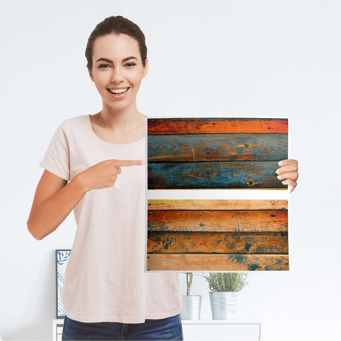 Möbelfolie Wooden - IKEA Malm Kommode 2 Schubladen - Folie