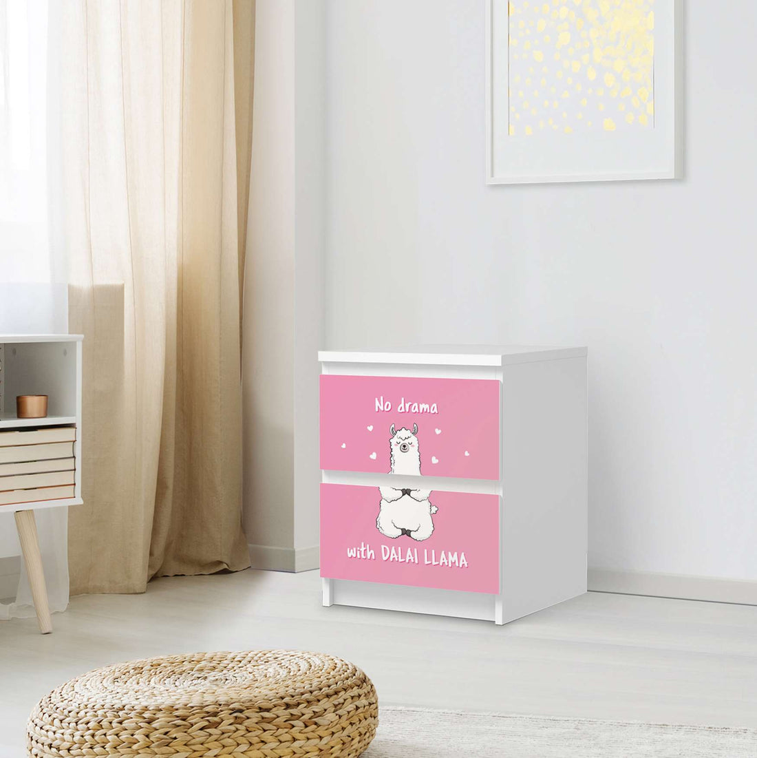 Möbelfolie Dalai Llama - IKEA Malm Kommode 2 Schubladen - Schlafzimmer